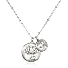 Load image into Gallery viewer, Satya Silver Double Lotus Necklace