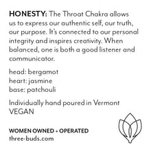 Load image into Gallery viewer, Three Buds Apothecary Soy Candle - Throat (Chakra 5)