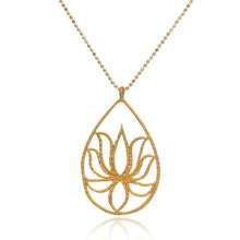 Load image into Gallery viewer, Satya Gold Teardrop Lotus Necklace