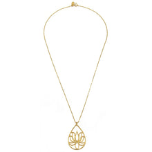 Load image into Gallery viewer, Satya Gold Teardrop Lotus Necklace