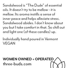 Load image into Gallery viewer, Three Buds Apothecary Soy Candle - Sandalwood