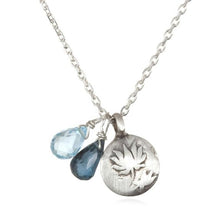 Load image into Gallery viewer, Satya Blue Topaz + Lotus Regeneration Necklace
