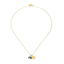 Load image into Gallery viewer, Satya Onyx, Labradorite + Lotus Necklace

